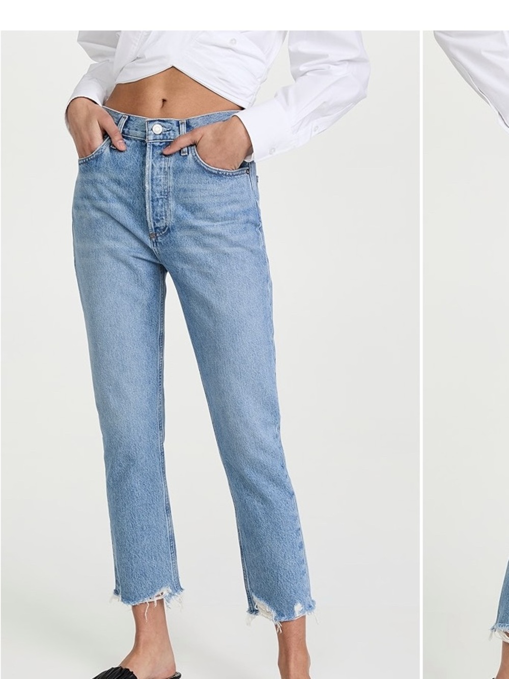 Agolde Light Wash High-Rise Straight Jeans